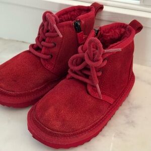 UGG Kids Red Suede Boots
